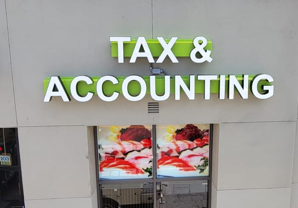 Front Lit Channel Letters for Joffe Tax in Los Angeles