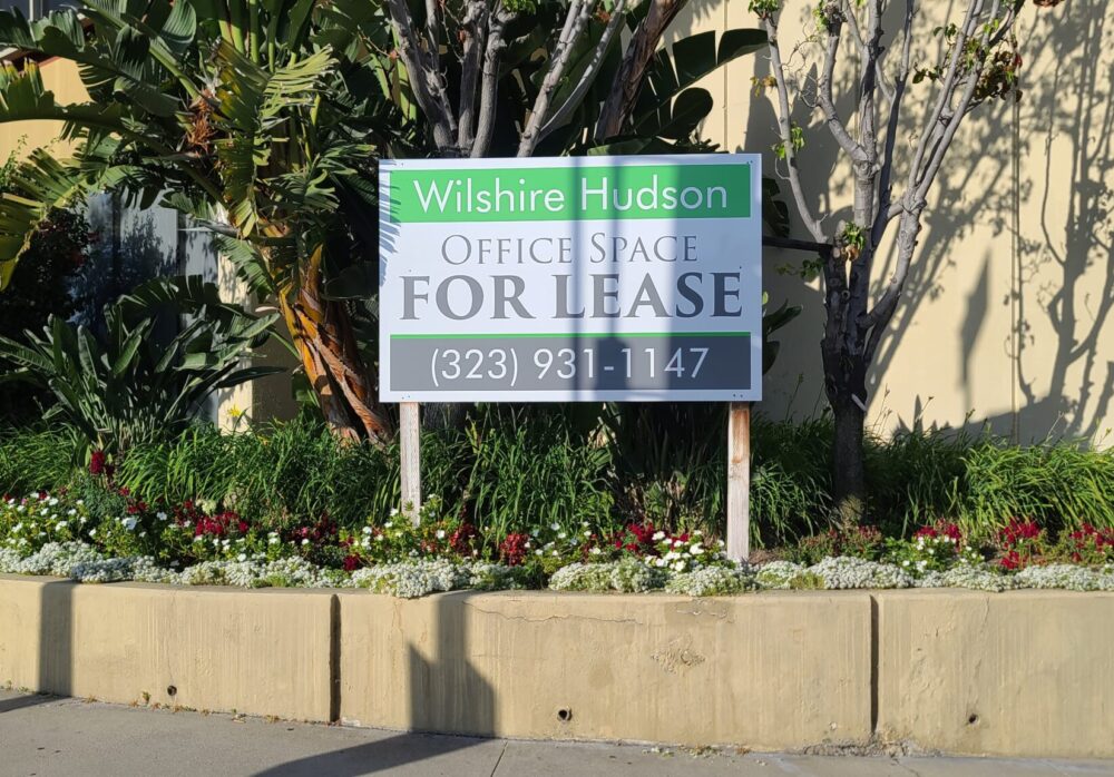 “Office Space for Lease” Metal Panel Sign for Hankey Investment Company in Los Angeles