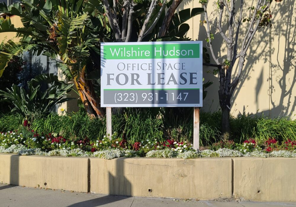 “Office Space for Lease” Metal Panel Sign for Hankey Investment Company in Los Angeles
