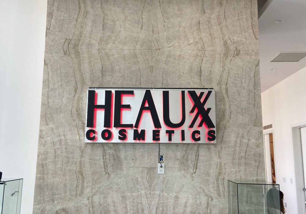 Backlit Indoor Signs Add Flare to Heaux Cosmetics