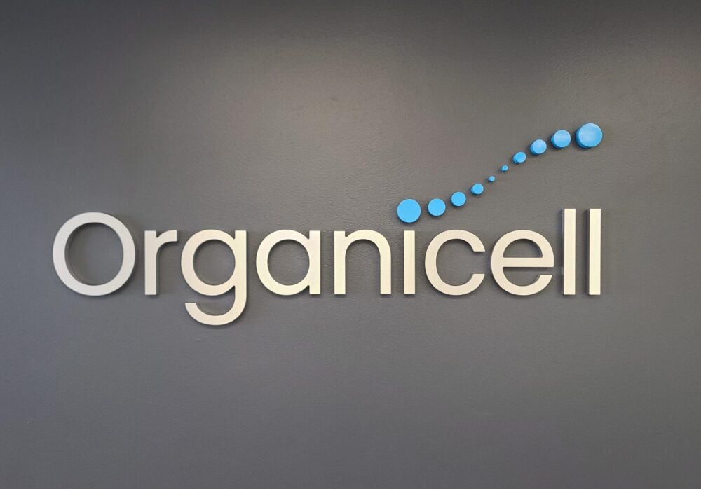 Acrylic Letter Lobby Signs for Organicell in Los Angeles