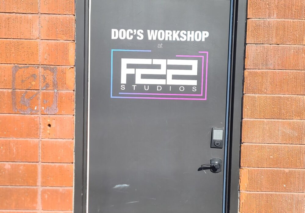 Vinyl letters for signs make an impression on F22 Studios door signage