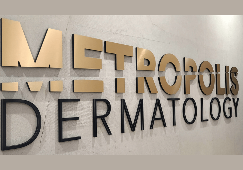 A New Look Lobby Sign for Metropolis Dermatology in Los Angeles