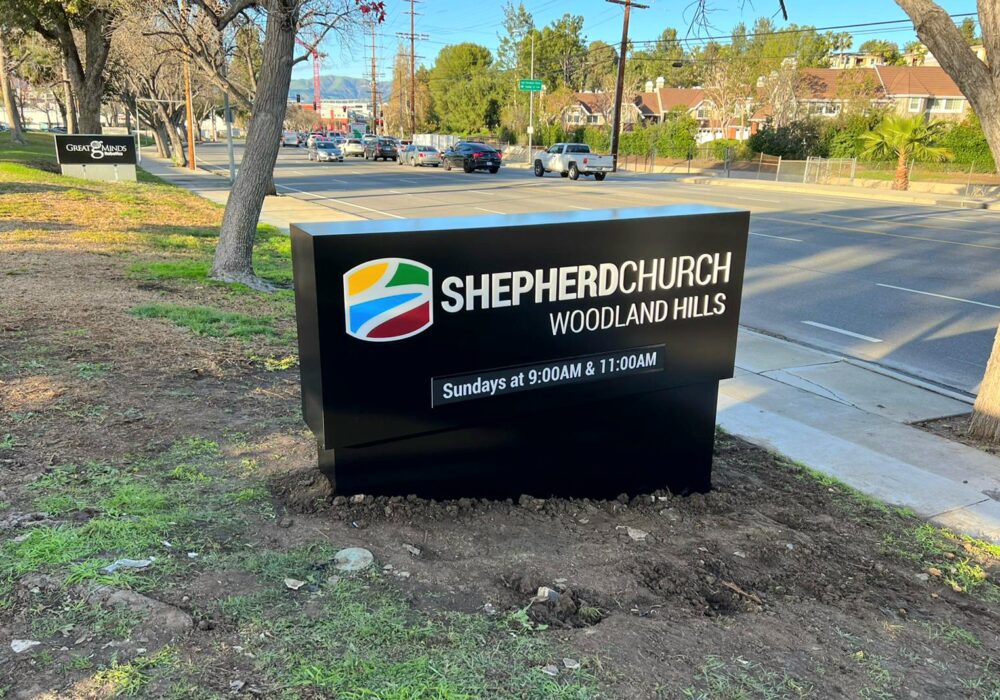 Shepherd Church Monument Sign Woodland Hills