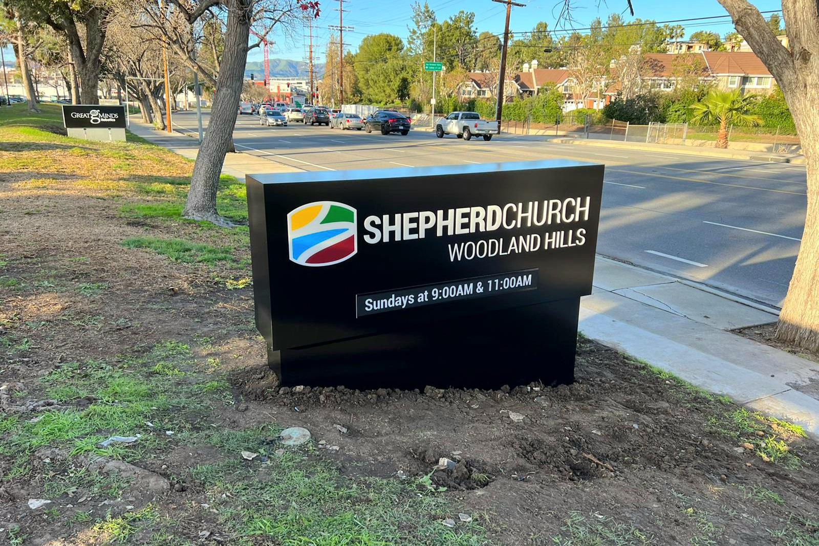You are currently viewing Shepherd Church Monument Sign Woodland Hills