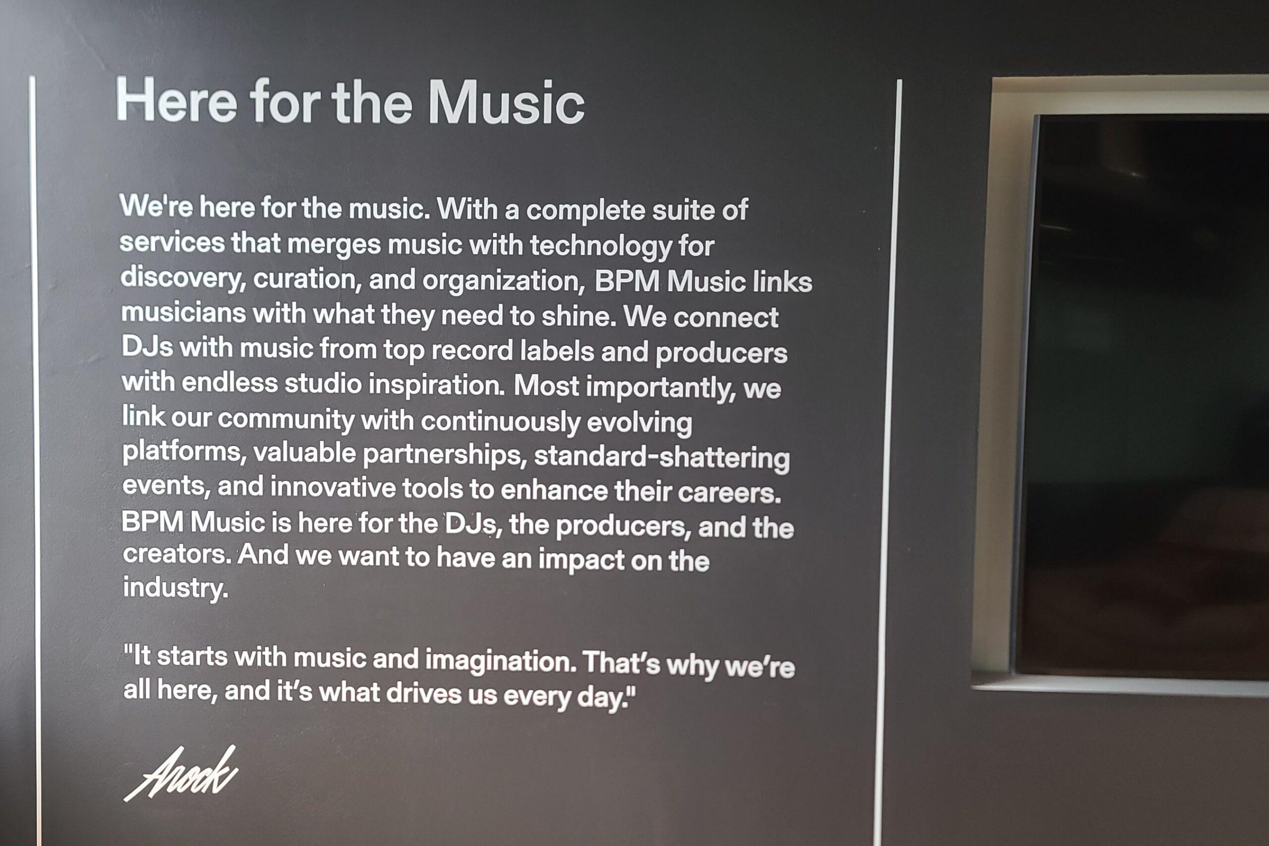 BPM Wall Graphics Here for the Music wrap signage