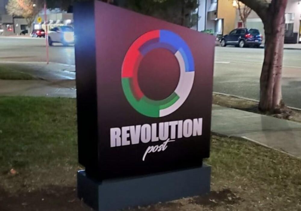 Revolution Post Monument Sign Burbank