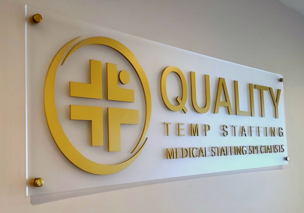 Quality Temp Staffing Lobby Sign Granada Hills