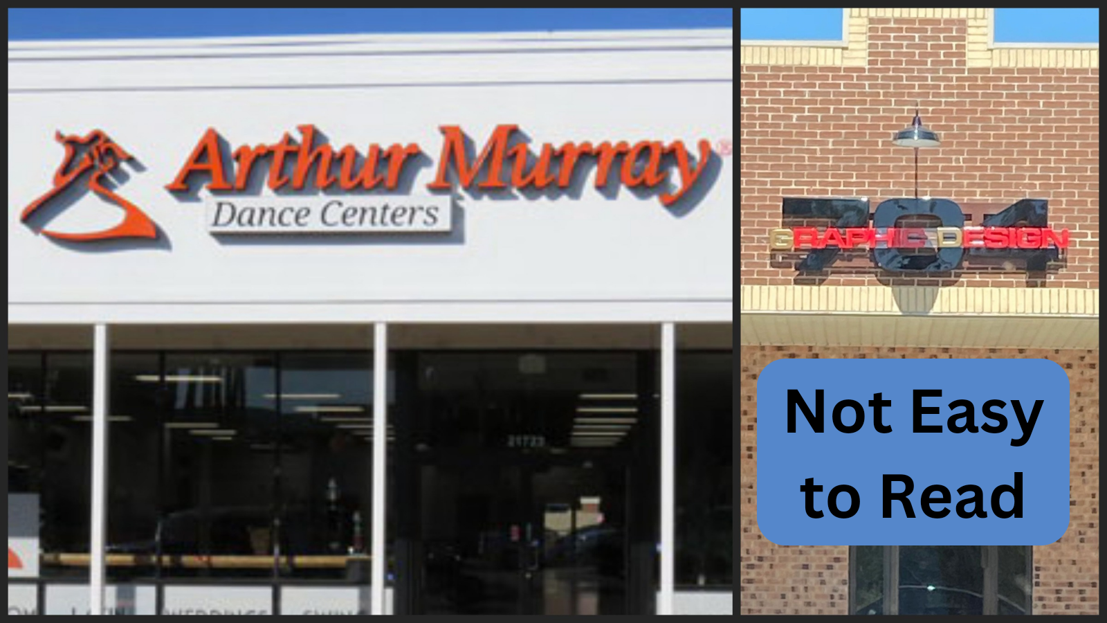 Clear, easy to read, and signage with confusing graphic choices