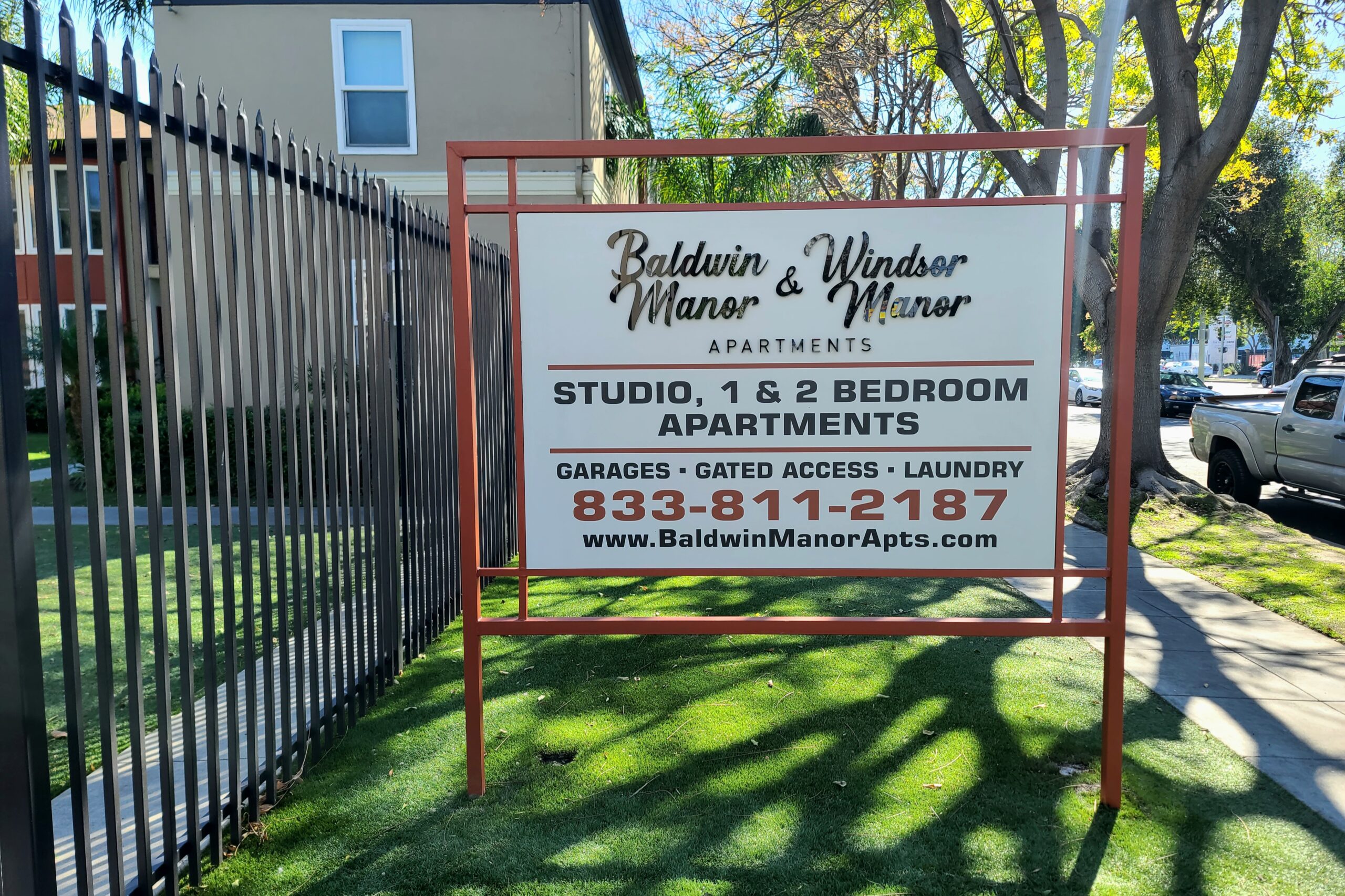 A professionally crafted apartment sign designed by Premium Sign Solutions in Los Angeles