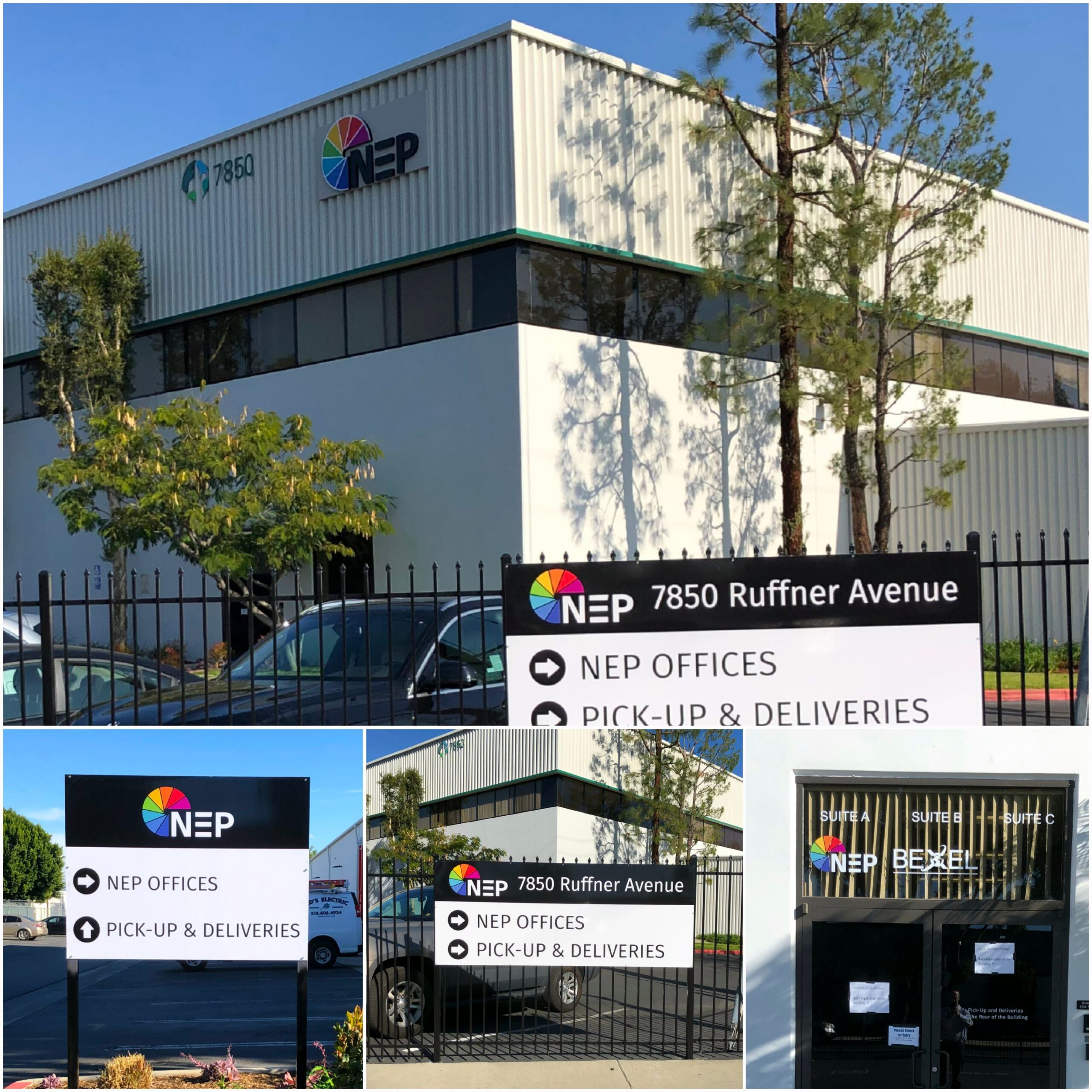 Bexel's NEP facility with Consistent Signage all round 