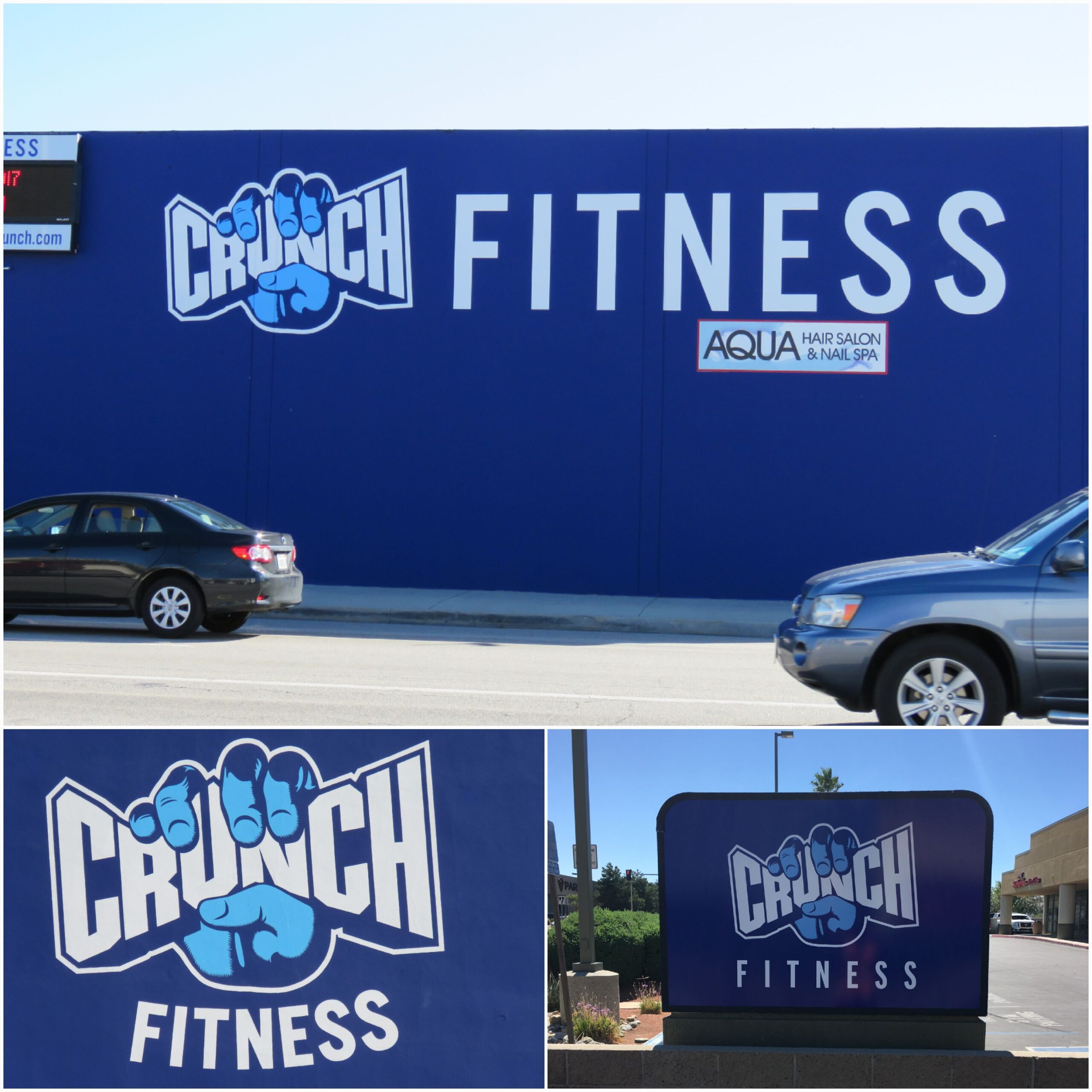 Crunch Fitness Brand Consistency Signage outdoor sign, monument sign and lobby sign