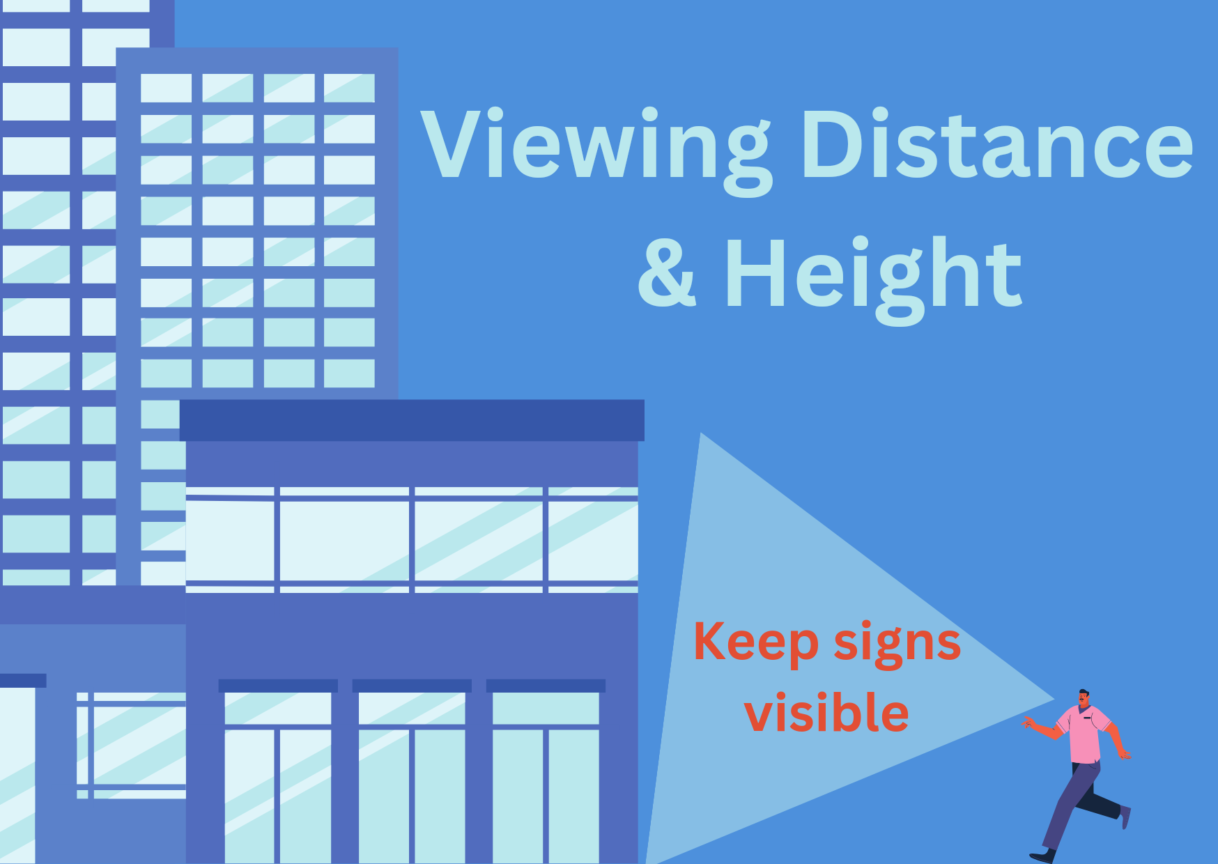 Viewing angle, height and distance outdoors are important factors