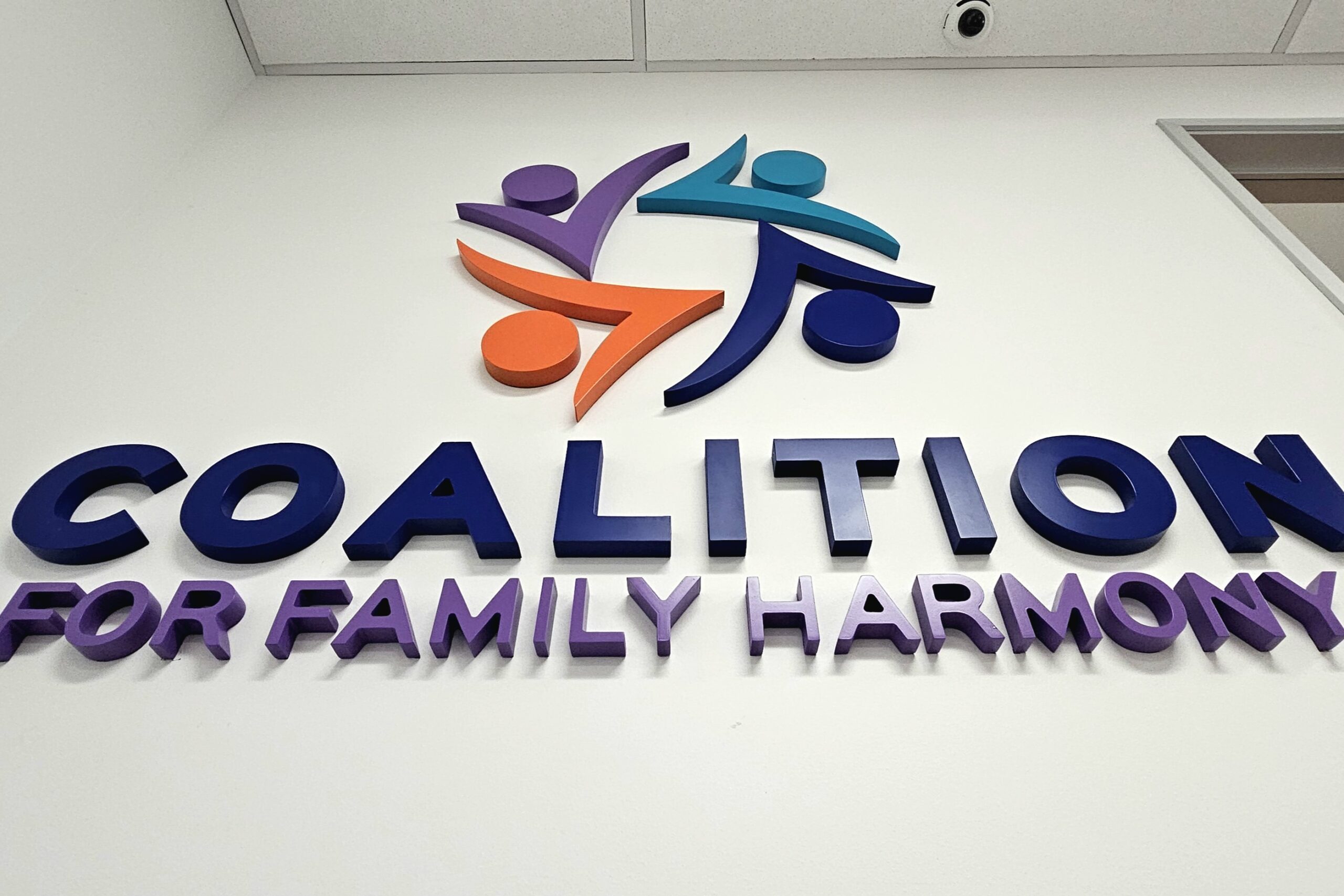 Acrylic Lobby Sign - Coalition for Family Harmony