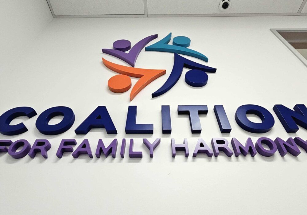 Premium Lobby Signs for Coalition Family Harmony Oxnard