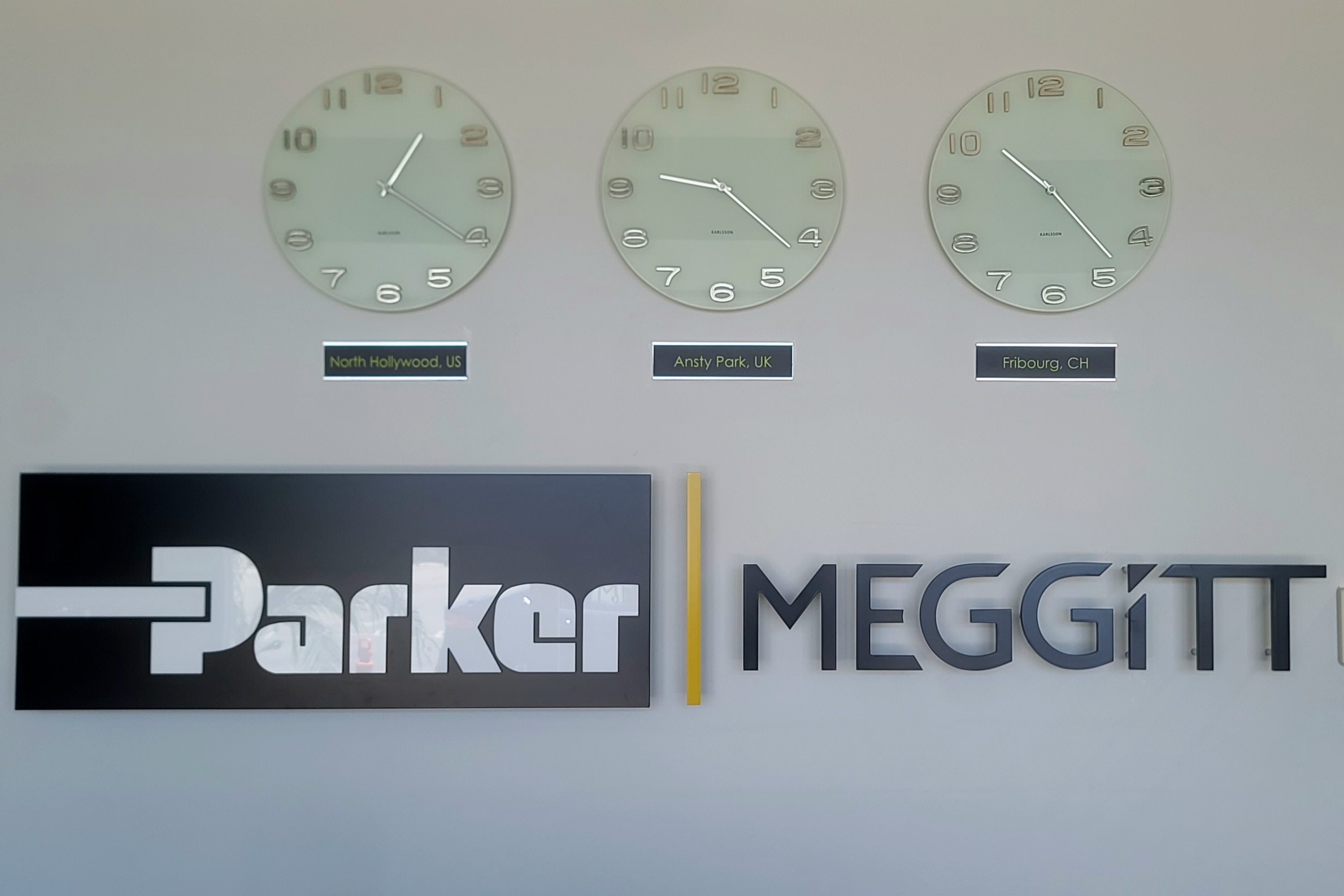 Crafted with Precision: Parker Meggit's lobby sign, a symbol of innovation