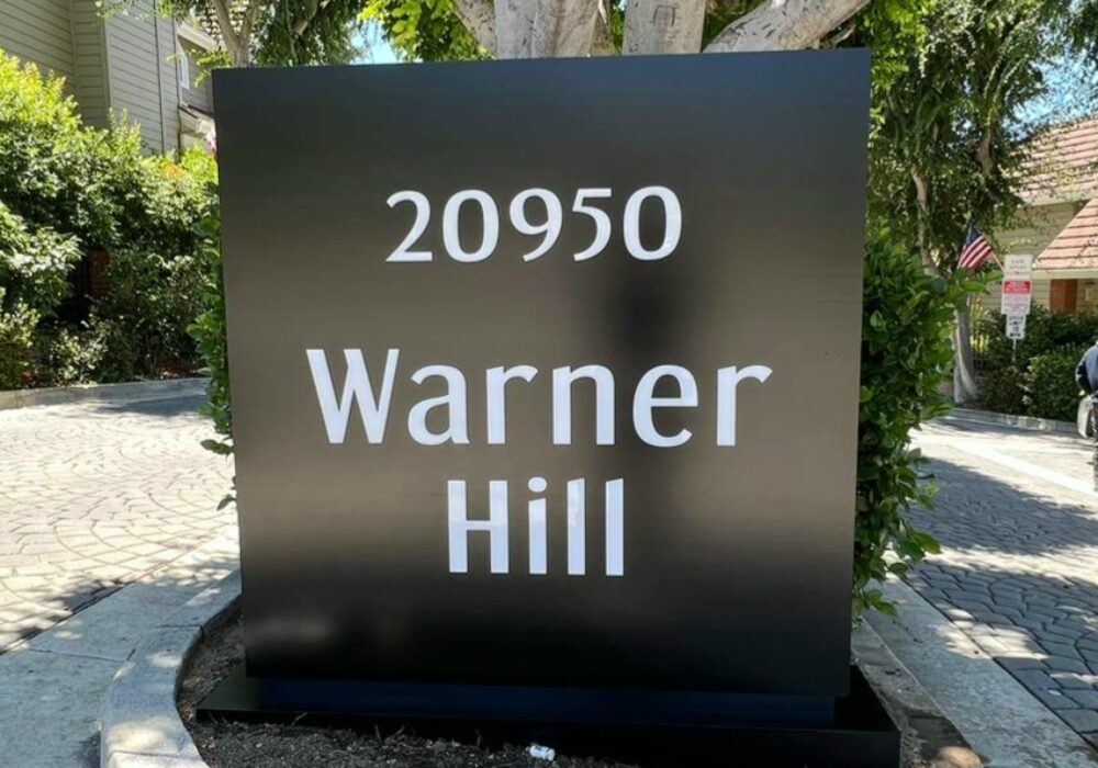 Warner Hill Monument Sign Unit Number Signs Woodland Hills