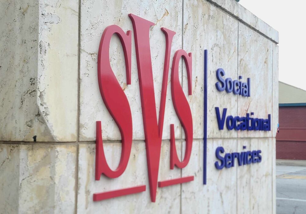 Social Vocational Services Monument Sign Pasadena