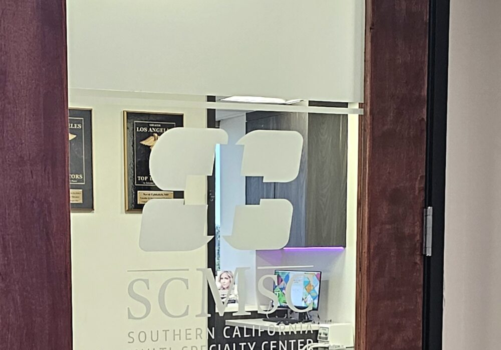 Southern California Multi Specialty Center – frosted window wraps and logos, Sherman Oaks