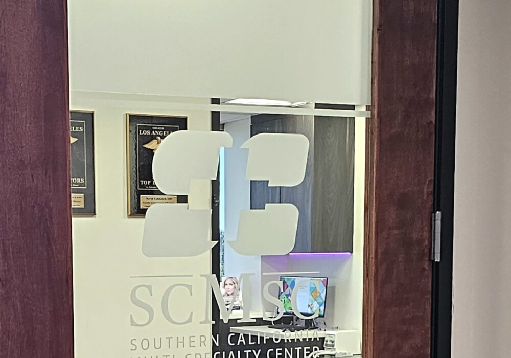 Southern California Multi Specialty Center – frosted window wraps and logos, Sherman Oaks