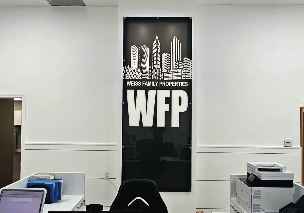 Weiss Family Properties Lobby Sign and Exterior Signs Los Angeles