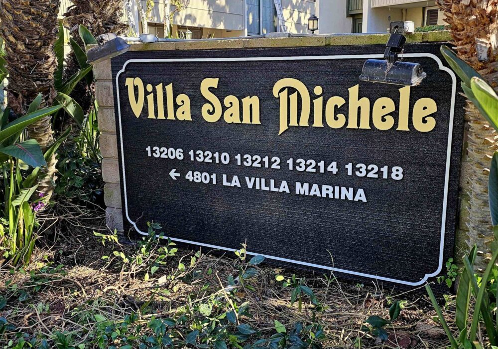 Villa San Michele Monument Sign Marina Del Rey