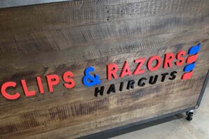 Read more about the article Clips and Razor Channel Letters and Reception Sign North Hollywood