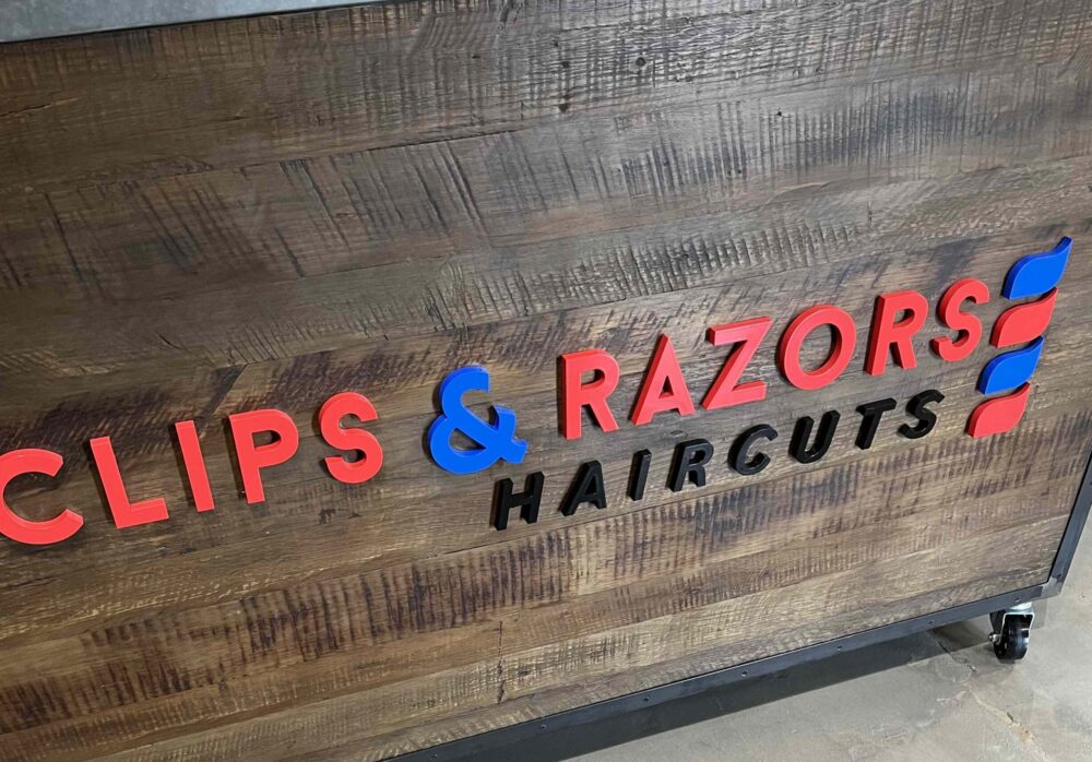 Clips and Razor Channel Letters and Reception Sign North Hollywood