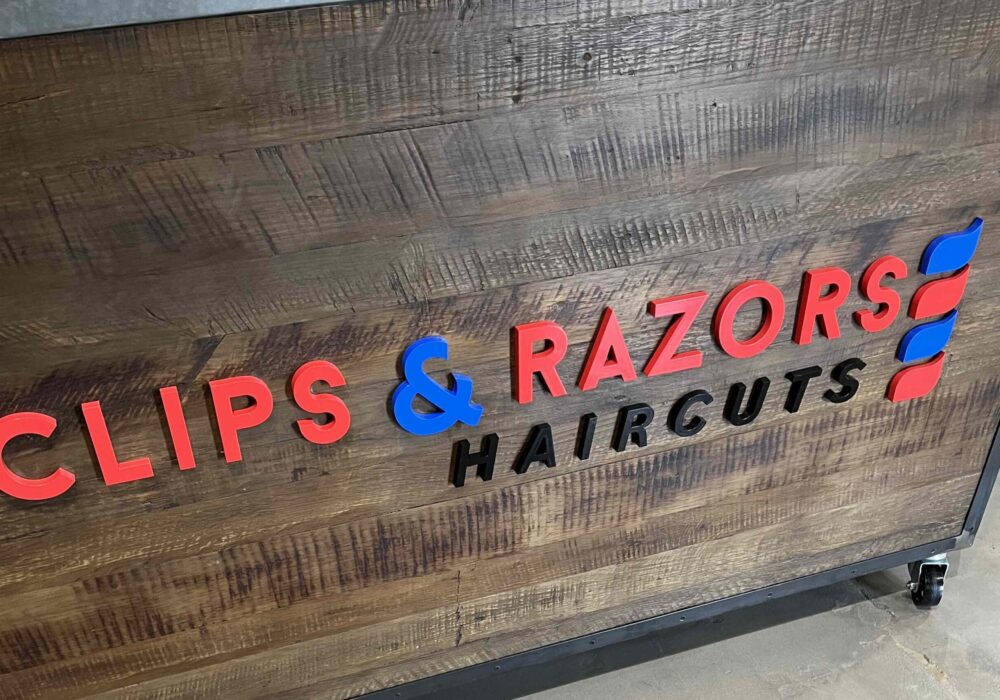 Clips and Razor Channel Letters and Reception Sign North Hollywood