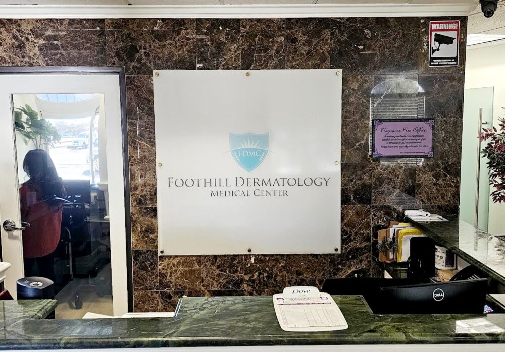 Foothill Dermatology Reception Sign Glendora