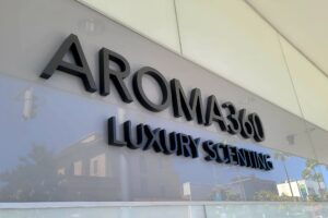 The image you sent of Aroma 360's dimensional letter signage.