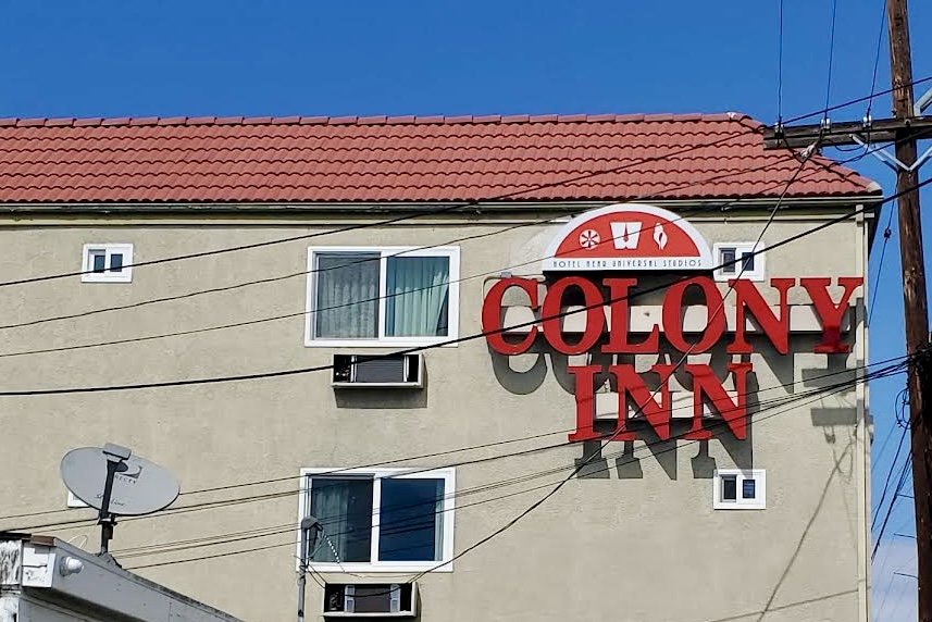 Refurbished channel letters with bright logo and lettering at the Colony Inn in North Hollywood.
