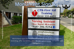 monument sign for healthcare emergency services.