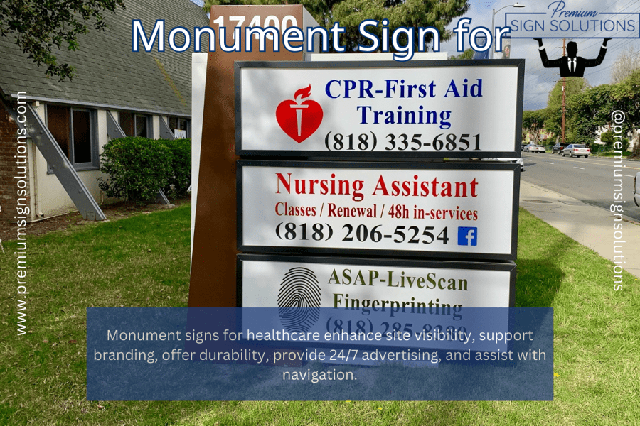 monument sign for healthcare emergency services.