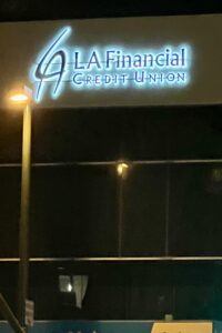 Read more about the article LA Financial Credit Union Pasadena backlit letters and window wraps