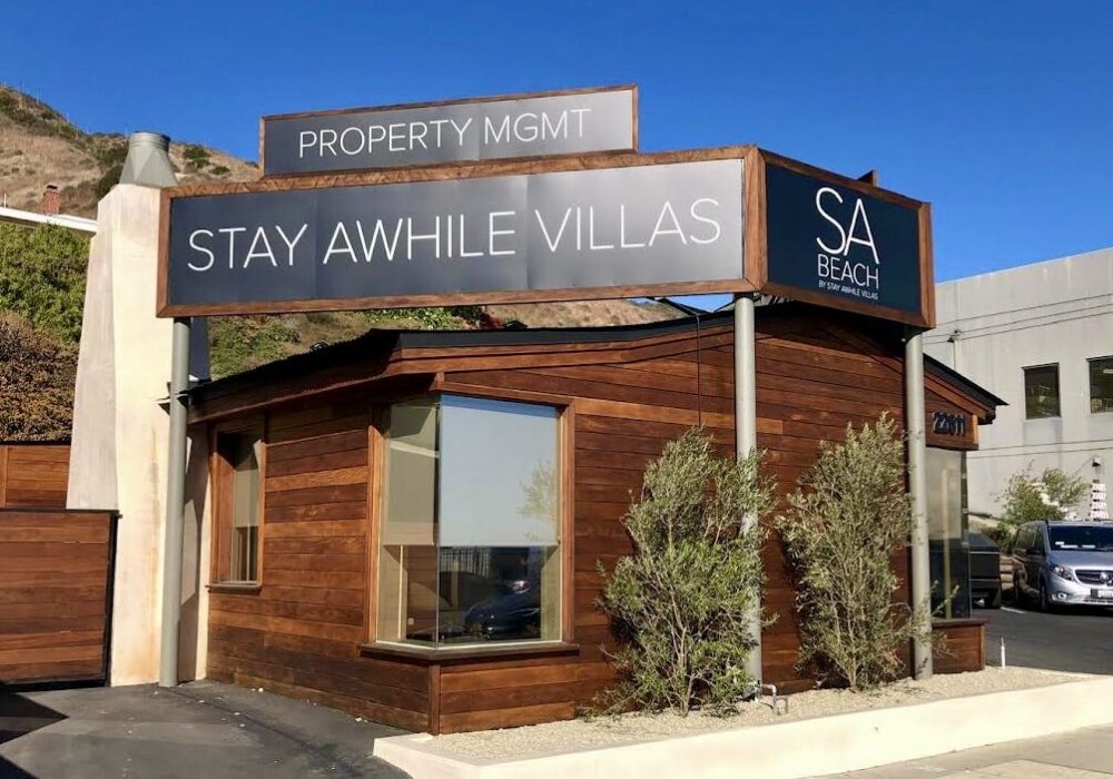 Stay Awhile Dibond Exterior Signs in Malibu