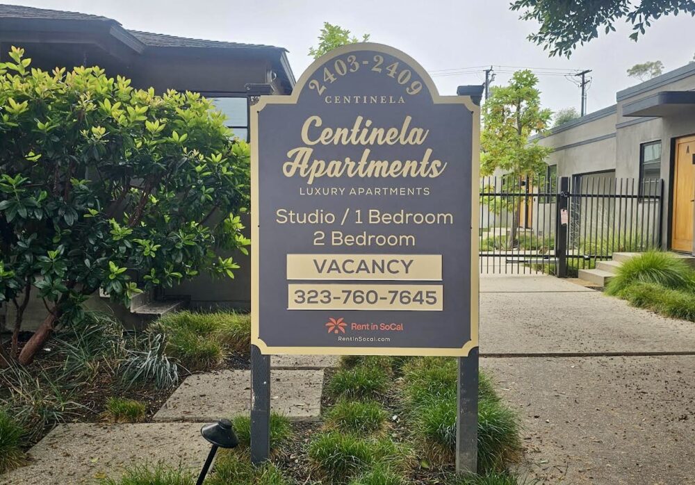Spring Property Group Centinela Apartment Signage