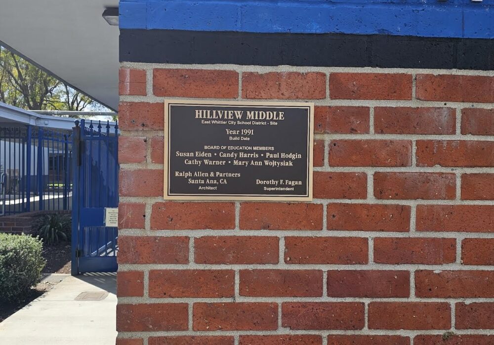 East Whiter School District Bronze Plaques 90605