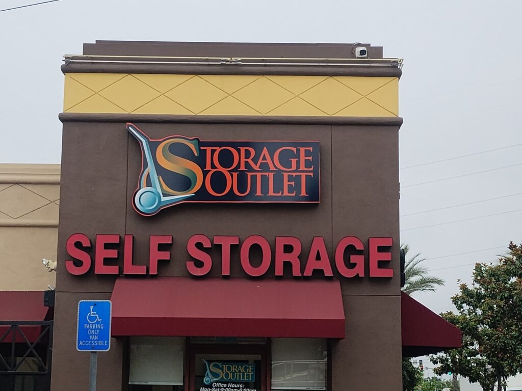 Multi-location lightbox face signage for Storage Outlet
