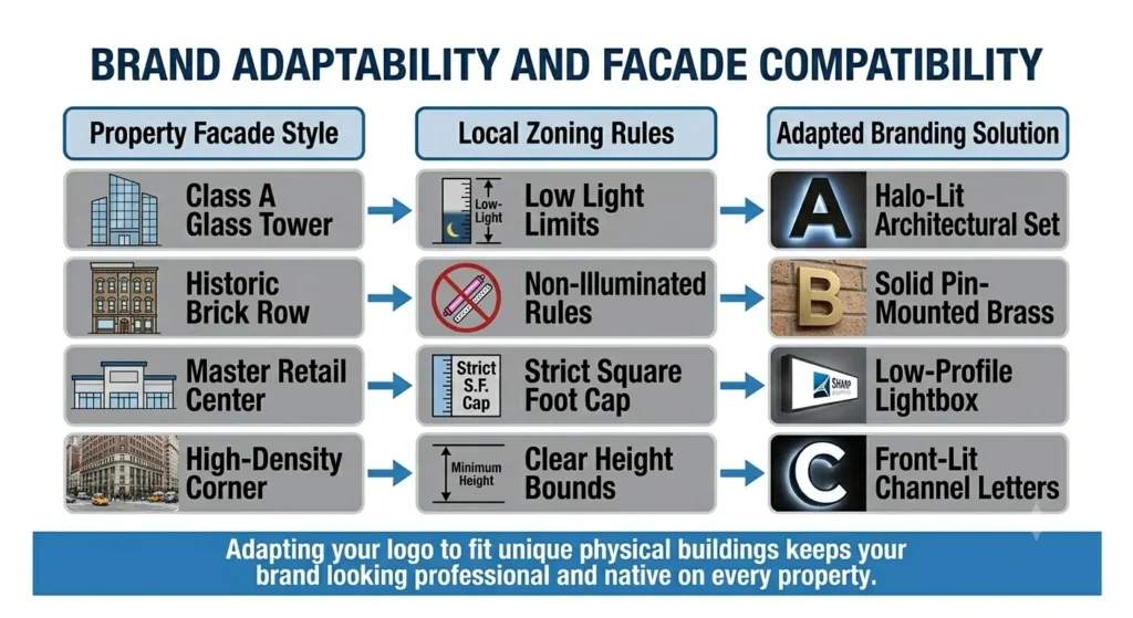Check your brand adaptability and facade compatibility