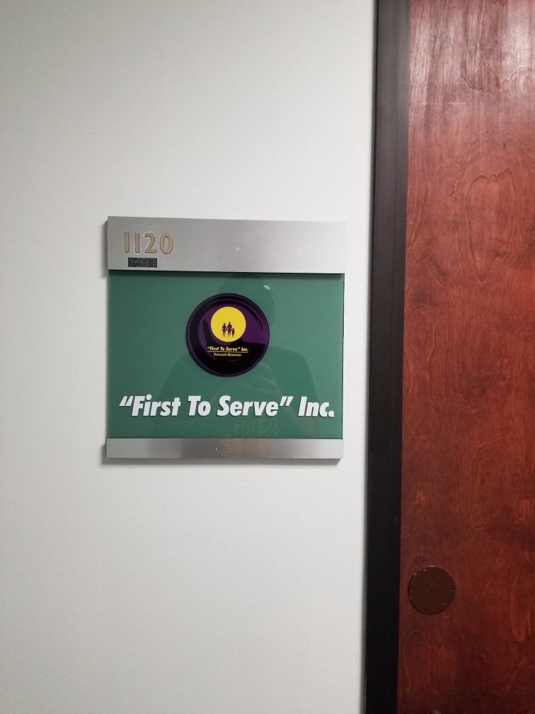 First to Serve Suite Sign